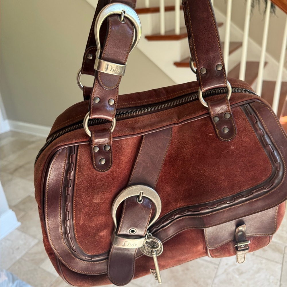 Dior Black and Burgundy Fabric Label